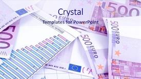  Presentation with diagram - PPT layouts consisting of banknotes-of-euro-and-diagram background and a sky blue colored foreground