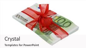  Presentation with european union - Beautiful presentation design featuring banknotes of the european union backdrop and a white colored foreground