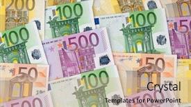  Presentation with credit union - Presentation theme with banknotes of the european union background and a soft green colored foreground