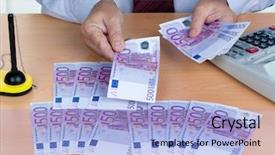  Presentation with credit union - Amazing theme having banknotes of the european union backdrop and a light blue colored foreground