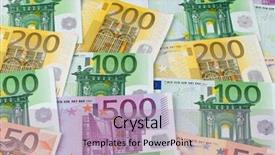  Presentation with credit union - Theme having banknotes of the european union background and a coral colored foreground