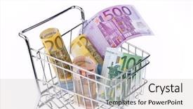  Presentation with credit union - Presentation featuring banknotes of the european union background and a light gray colored foreground