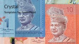  Presentation with ringgit malaysia - Amazing slide deck having banknotes of the malaysia 1 backdrop and a teal colored foreground