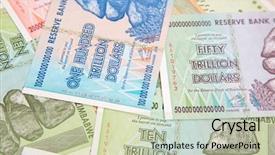  Presentation with banknotes - Colorful PPT theme enhanced with banknotes of zimbabwe after hyperinflation backdrop and a  colored foreground