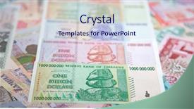  Presentation with european union banknotes and coins - Beautiful PPT theme featuring banknotes of zimbabwe after hyperinflation backdrop and a sky blue colored foreground