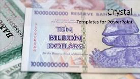  Presentation with banknotes - PPT theme featuring banknotes of zimbabwe after hyperinflation background and a  colored foreground