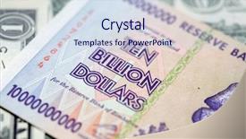  Presentation with banknotes - Slide deck enhanced with banknotes of zimbabwe after hyperinflation background and a  colored foreground