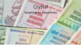 Presentation with banknotes - Beautiful PPT theme featuring banknotes of zimbabwe after hyperinflation backdrop and a  colored foreground