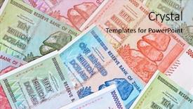  Presentation with banknotes - Beautiful presentation featuring banknotes of zimbabwe after hyperinflation backdrop and a  colored foreground