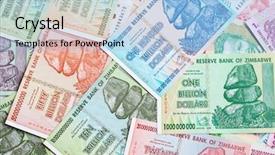  Presentation with banknotes - Beautiful presentation design featuring banknotes of zimbabwe after hyperinflation backdrop and a  colored foreground