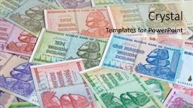  Presentation with banknotes - PPT layouts consisting of banknotes of zimbabwe after hyperinflation background and a soft green colored foreground