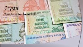  Presentation with banknotes - PPT layouts with banknotes of zimbabwe after hyperinflation background and a coral colored foreground