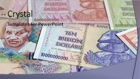  Presentation with european union banknotes and coins - Audience pleasing slides consisting of banknotes of zimbabwe after hyperinflation backdrop and a coral colored foreground