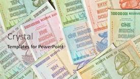  Presentation with banknotes - Beautiful PPT theme featuring banknotes-of-zimbabwe-after-hyperinflation backdrop and a lemonade colored foreground