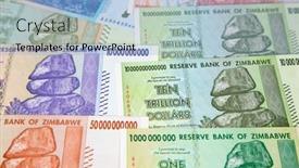  Presentation with banknotes - Slide deck featuring banknotes-of-zimbabwe-after-hyperinflation background and a light blue colored foreground