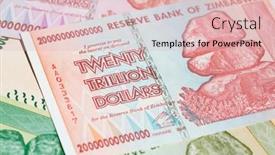  Presentation with banknotes - PPT theme having banknotes-of-zimbabwe-after-hyperinflation background and a lemonade colored foreground