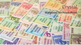  Presentation with banknotes - PPT layouts having banknotes-of-zimbabwe-after-hyperinflation background and a lemonade colored foreground
