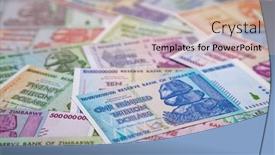  Presentation with banknotes - PPT theme having banknotes-of-zimbabwe-after-hyperinflation background and a soft green colored foreground