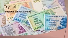  Presentation with banknotes - Presentation featuring banknotes-of-zimbabwe-after-hyperinflation background and a  colored foreground