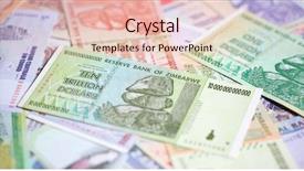  Presentation with european union banknotes and coins - Audience pleasing PPT layouts consisting of banknotes of zimbabwe after hyperinflation backdrop and a  colored foreground