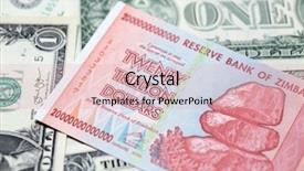  Presentation with european union banknotes and coins - PPT theme having banknotes of zimbabwe after hyperinflation background and a  colored foreground