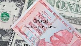  Presentation with banknotes - Beautiful PPT layouts featuring banknotes of zimbabwe after hyperinflation backdrop and a  colored foreground