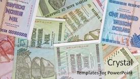  Presentation with european union banknotes and coins - PPT layouts consisting of banknotes of zimbabwe after hyperinflation background and a  colored foreground