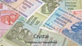  Presentation with european union banknotes and coins - Slides enhanced with banknotes of zimbabwe after hyperinflation background and a  colored foreground