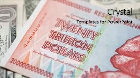  Presentation with european union banknotes and coins - Colorful PPT layouts enhanced with banknotes of zimbabwe after hyperinflation backdrop and a  colored foreground