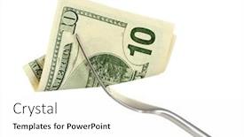  Presentation with banknotes - Slide deck enhanced with banknotes-on-a-fork background and a white colored foreground