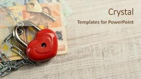  Presentation with supply chain lean - Beautiful presentation theme featuring banknotes with lock and chain backdrop and a  colored foreground