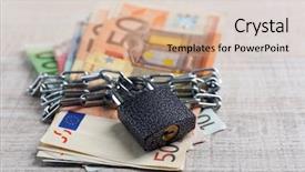  Presentation with chain - Audience pleasing slides consisting of commission plan - euro banknotes with lock backdrop and a coral colored foreground