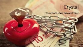  Presentation with chain - Presentation theme enhanced with banknotes with lock and chain background and a  colored foreground