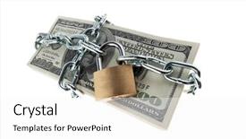  Presentation with investment money - Presentation theme featuring banknotes with lock and chain background and a white colored foreground