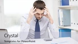  Presentation with internet - Theme enhanced with bankrupt - office business technology finances background and a light blue colored foreground