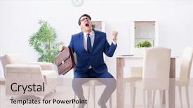  Presentation with upset - Presentation featuring bankrupt businessman angry and upset background and a soft green colored foreground