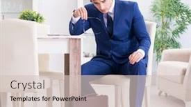  Presentation with upset - Beautiful slide deck featuring bankrupt-businessman-angry-and-upset backdrop and a soft green colored foreground