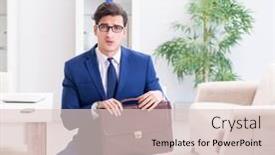  Presentation with upset - Colorful theme enhanced with bankrupt-businessman-angry-and-upset backdrop and a lemonade colored foreground