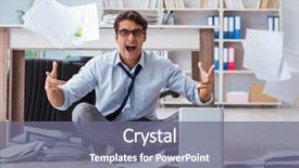  Presentation with angry workers - Slides consisting of bankrupt businessman angry background and a gray colored foreground