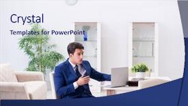  Presentation with heart attack - Presentation design featuring bankrupt businessman having heart attack background and a sky blue colored foreground