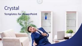  Presentation with heart attack - Colorful PPT layouts enhanced with bankrupt businessman having heart attack backdrop and a sky blue colored foreground