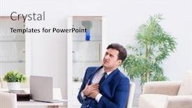  Presentation with heart attack - Cool new PPT layouts with bankrupt businessman having heart attack at home backdrop and a sky blue colored foreground