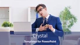  Presentation with heart attack - Cool new PPT layouts with bankrupt-businessman-having-heart-attack backdrop and a ocean colored foreground