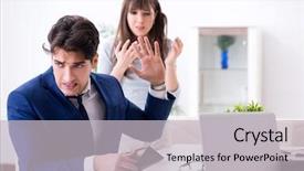  Presentation with home black family - Presentation design enhanced with bankrupt family with no cash background and a light gray colored foreground