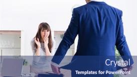  Presentation with cash - PPT theme with bankrupt family with no cash at home background and a ocean colored foreground