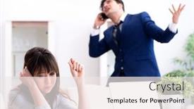  Presentation with cash - Audience pleasing presentation theme consisting of bankrupt-family-with-no-cash backdrop and a sky blue colored foreground