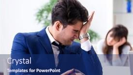  Presentation with cash - PPT layouts consisting of bankrupt-family-with-no-cash background and a navy blue colored foreground