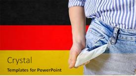  Presentation with financial crisis - Amazing presentation design having bankruptcy-financial-crisis-and-poverty backdrop and a gold colored foreground