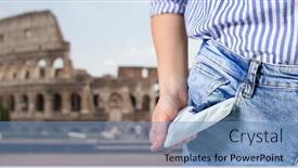  Presentation with bankruptcy - Beautiful PPT layouts featuring bankruptcy-financial-crisis-and-poverty backdrop and a teal colored foreground