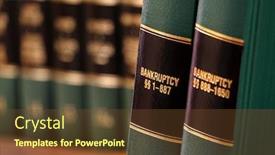  Presentation with law books - PPT theme having bankruptcy-law-books-on-shelf background and a tawny brown colored foreground